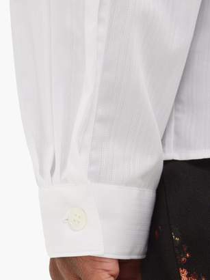 Ann Demeulemeester Wide-placket Striped Cotton Shirt - Mens - White