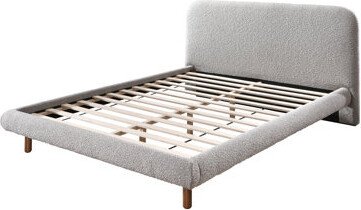 Hokku Designs Sahdia Upholstered Platform Bed in Gray