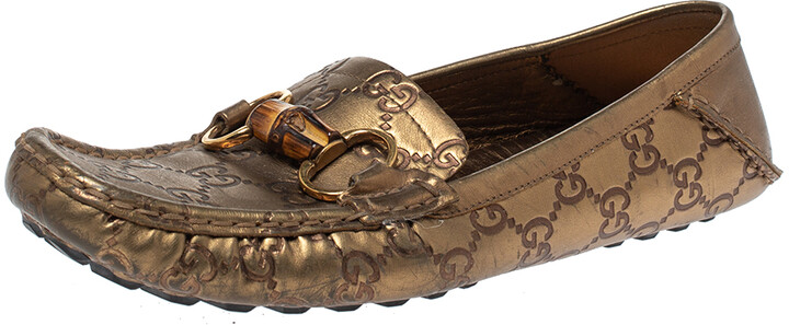 gucci metallic loafers