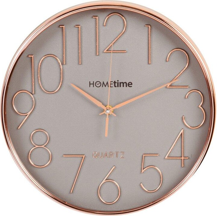 HOMETIME Round Plastic Wall Clock Gold Raised Numbers 30cm ShopStyle