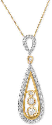 Wrapped in Love Diamond Teardrop Pendant Necklace (1/2 ct. t.w.) in 14k Gold
