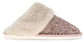 BCBGeneration Triaa Faux Fur-Lined Sequin Slippers