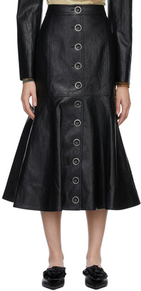 Kimhekim Black Vegan Leather Neo Emma Bell Skirt