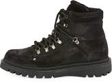 Thumbnail for your product : Moncler Egide Suede Hiking Boot with Shearling Trim, Black