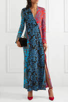 Thumbnail for your product : Diane von Furstenberg Paneled Printed Silk Maxi Dress - Blue