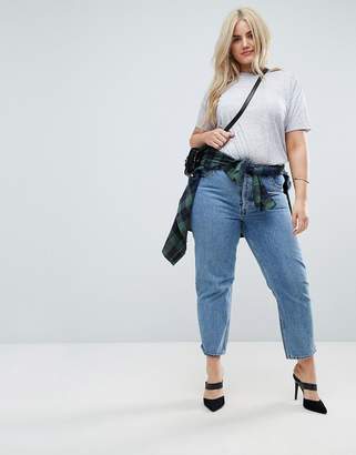 ASOS Curve Design Curve Recycled Florence Authentic Straight Leg Jeans In Vintage Blue Wash
