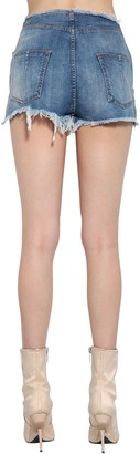 Unravel Lace-up Cotton Denim Shorts