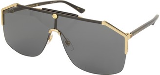 Gucci GG0291S Rectangular-frame Gold Metal Sunglasses