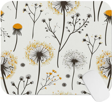 Alcott Hill Botanical Spring Dandelions VI Cottage & Cottagecore Gaming Cute Office Laptop Desk Pad Gift Mat Square Rectangle Non-Slip Mousepad