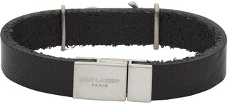 Saint Laurent Black Vintage Leather Opyum Bracelet