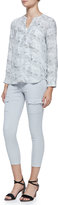 Thumbnail for your product : Joie So Real Cropped Stretch-Twill Pants, Light Smoke