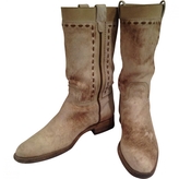 Thumbnail for your product : Sartore Ecru Pony-style calfskin Ankle boots