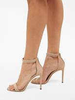 Thumbnail for your product : Jimmy Choo Dochas 100 Crystal-strap Suede Sandals - Womens - Nude