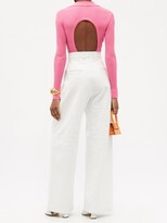 Thumbnail for your product : Dodo Bar Or Gabi Cutout-back Ribbed Bodysuit - Pink