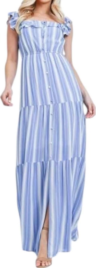 Blue And White Striped Maxi Dress ShopStyle