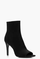 Thumbnail for your product : boohoo Mid Heel Knitted Shoe Boots