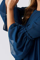 Thumbnail for your product : Na Kd Boho Flounced Mini Chiffon Dress Blue