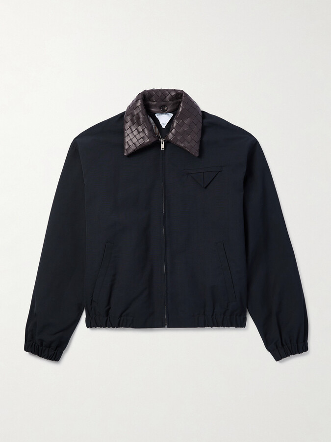 Bottega Veneta Intrecciato Leather-Trimmed Cotton-Blend Canvas Blouson