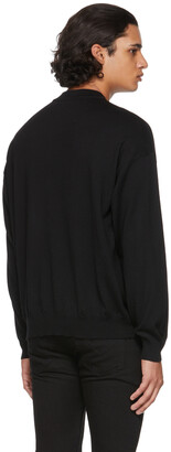 Moschino Black Wool Teddy Logo Sweater