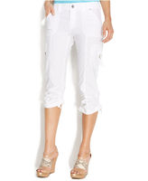 Thumbnail for your product : INC International Concepts Drawstring-Cuff Cropped Cargo Pants