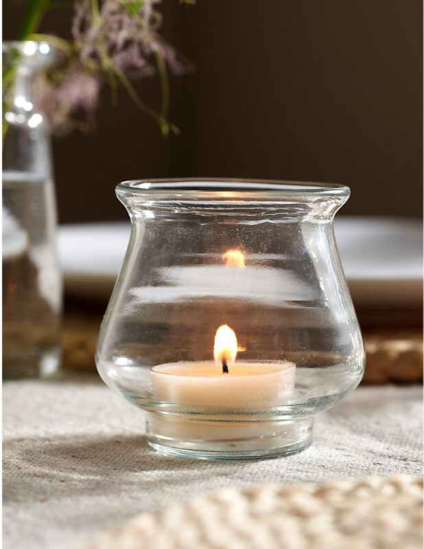 Personalized Blown Tealight Wedding Candle Glass Holder