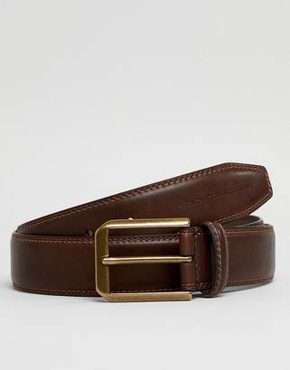 French Connection Casual Leather Belt In Brown