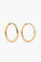 Thumbnail for your product : Kenneth Jay Lane Hammered gold-tone clip hoop earrings