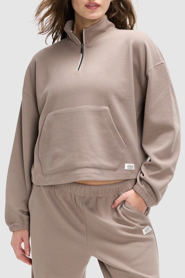Peloton Waffle Mock Neck 1/2 Zip