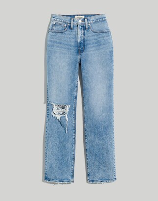 Madewell The Perfect Vintage Straight Jean in Kingsbury Wash: Knee-Rip Edition