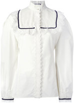 Gucci - blouse à col montant volantée - women - coton/Polyester - 42