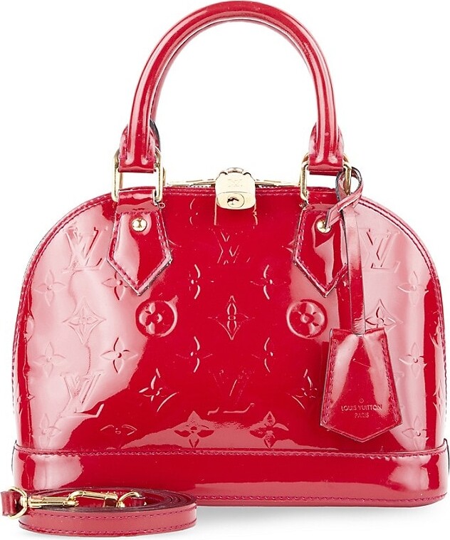Patent leather satchel Louis Vuitton x Supreme Red in Patent