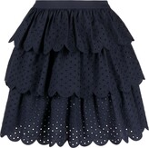 Scallop eyelet-embellished skirt 