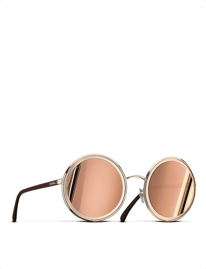 chanel gold aviators