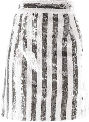 boohoo Sequin Stripe Mini Skirt