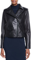 Thumbnail for your product : Neiman Marcus Lambskin Leather Moto Jacket