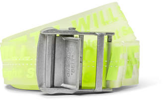Off-White Off White 3cm Neon-yellow Industrial Logo-print Rubber Belt - Yellow