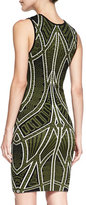 Thumbnail for your product : Torn By Ronny Kobo Claudia Geometric-Print Sheath Dress, Green