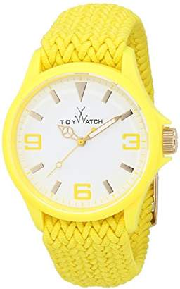 Toy Watch Unisex Quartz Watch with White Dial Analogue Display and Yellow Fabric Strap 0.94.0068