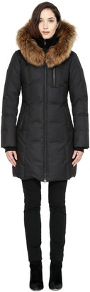 Soia & Kyo CHRISSY-F6 Brushed down coat with removable fur in Black