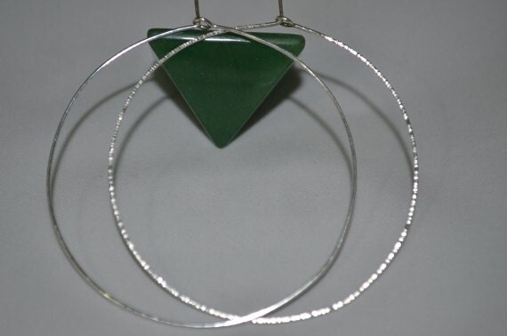 Etsy Hoop Earrings - Silver Textured Circle Large