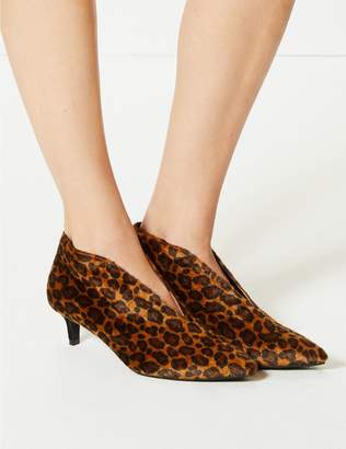 Marks and Spencer Wide Fit Kitten Heel V-Cut Shoe Boots