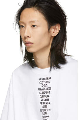 Vetements White Translated T-Shirt