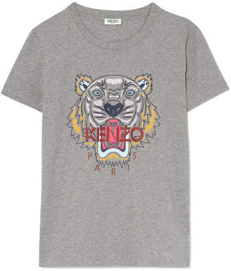 Kenzo Printed Cotton-jersey T-shirt - Gray