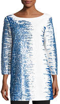 Thumbnail for your product : Joan Vass 3/4-Sleeve Gradient Sequined Tunic