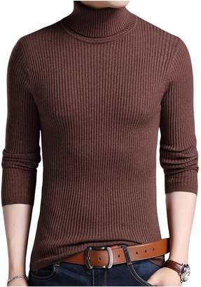 Jueshanzj Mens Pullover Slim Fit Knitwear Warm Turtleneck Sweaters XX-Large