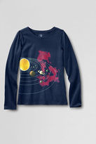 Thumbnail for your product : Lands' End Little Girls' Long Sleeve Scalloped Edge Space Graphic T-shirt