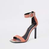 Thumbnail for your product : River Island Orange barely there square toe sandals