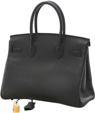 Hermes Black Epsom Leather Gold Hardware Birkin 30 Bag