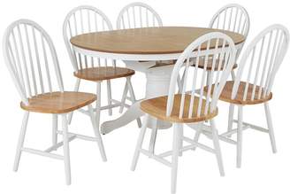Kentucky 100-130 cm Extending Round Dining Table + 6 Chairs