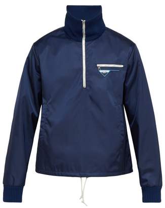 Prada Logo-patch High-neck Jacket - Mens - Blue